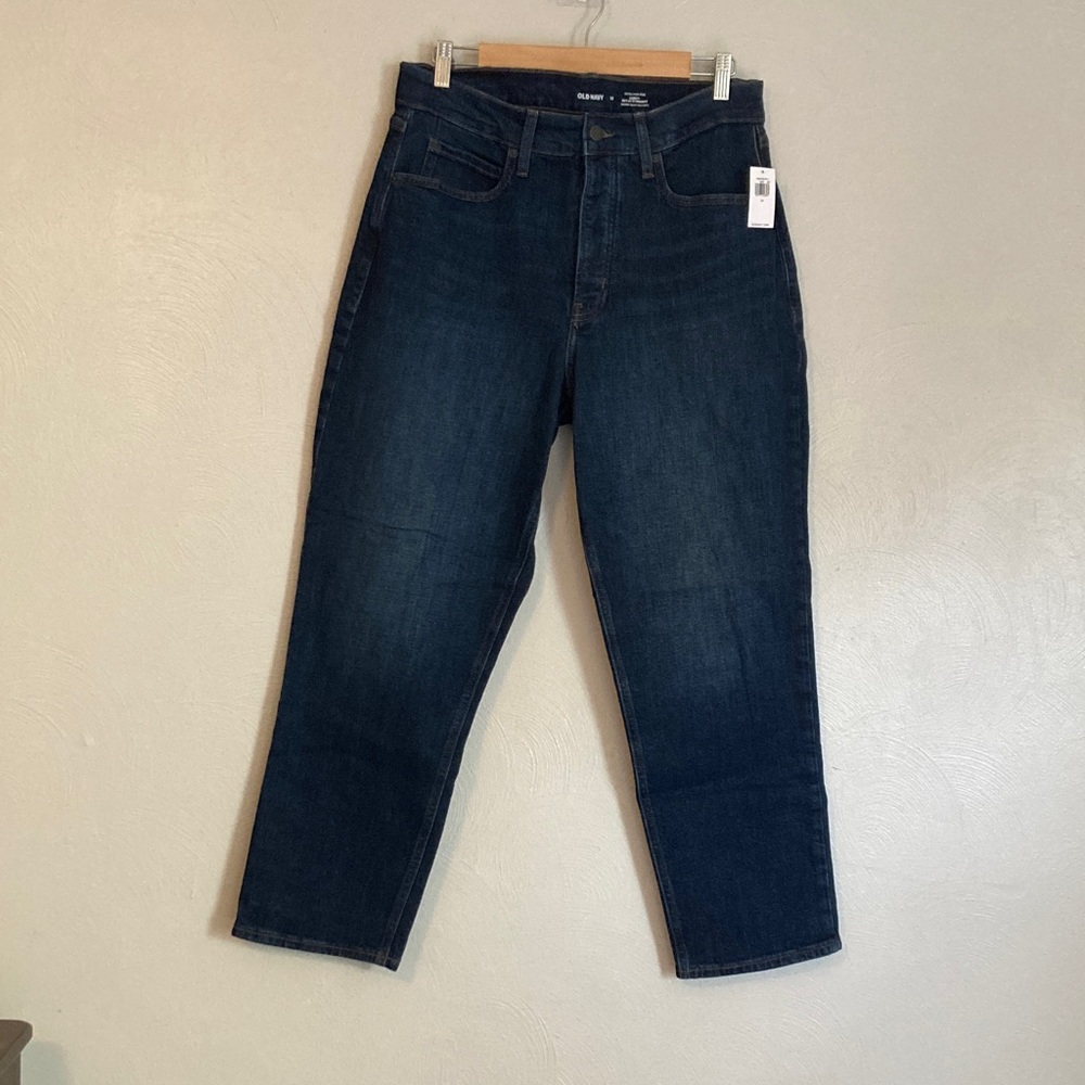 Old Navy Curvy Sky-hi Straight Leg Jeans w/button Fly